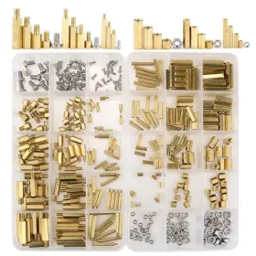 Hilitchi 717080222085 360pcs M2 M3 M4 Male Female Brass Spacer Standoff One Size Gold