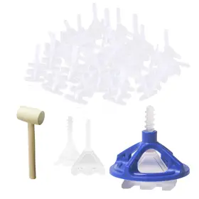 Hirusticate 787542567931 1/16 Inch Tile Leveling System With Rubber Mallet 300pcs Spacers B