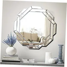 Hlartdecor 714005165632 Helicoid Frameless Beveled Wall Decorating Mirror 31.5 Inch L X W