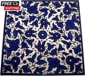 Holy Land Market 445012234280 Modular Hand Painted Tile From Jerusalem Model V - 6 Inches Asfour Outlet Trad