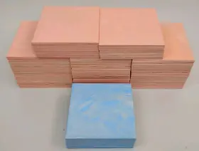 9158 Homart 153 60s Malibu Peach Pink 18 Blue 4.25 Inch Plastic Marbleized Tiles