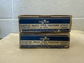 Homart 9174 2 Boxes Black Plastic Wall Tile Strips Polystyrene 4 1/4 Inch Long 1 Sealed