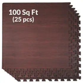Hom804910 Home Aesthetics 100 Sq. Ft 3/8 Inch Thick Printed Foam Tiles Interlocking Foa