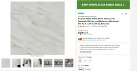 Home Decorators 747583084323 Pallet Sale - Kolasus Matte White Stone Porcelain Tile X 42 Case