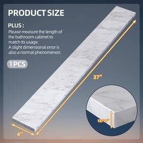 Home Decorators N-mw-37 37 In Real Marble Vanity Backsplash Back Splash Carrara White