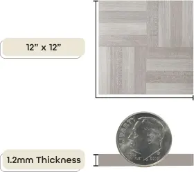 Ftvwd23145 Home Imports Tivoli Self Adhesive Vinyl Floor Tiles 45 - 12 Inch X Ash Grey Wood-
