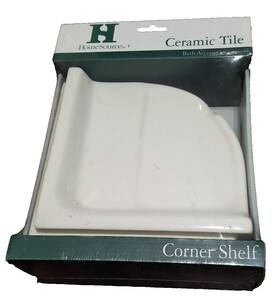 Home Source 744704004000 Vtg Ceramic Tile Tub Corner Shelf Color White #h10 New