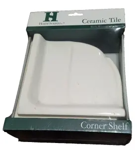 Home Source 744704004000 Vtg Ceramic Tile Tub Corner Shelf Color White #h10 New