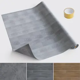 Ho1725 Homease Vinyl Flooring Roll Pet Leather-like Waterproof And Durable Grey Oak Easy T