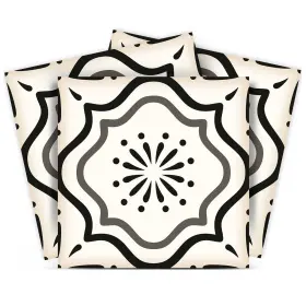Homeroots 512822731957 5 Inch X Black And White Mosaic Peel Stick Removable Tiles