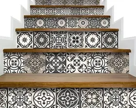 Homeroots 808236044245 6 Inch X And White Mosaic Peel Stick Removable Tiles
