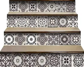 Homeroots 808236044283 5 Inch X Light Brown And White Mosaic Peel Stick Removable Tiles
