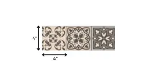 Homeroots 808236044528 4 Inch X Espresso Brown Mosaic Peel And Stick Removable Tiles