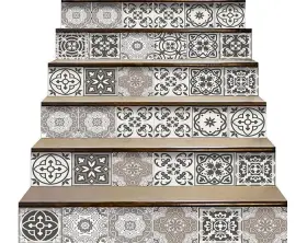 Homeroots 808236046096 5 Inch X Wood Brown And White Mosaic Peel Stick Removable Tiles