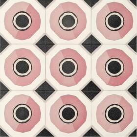 Hometitute 799849961749 10pcs 12x12 Inch Modern Pink Geometric Circle Peel And Stick Floor