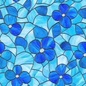 Hometitute Jitp2504247js 10pcs 12x12 Inch Blue Floral Textured Flat Surface Floor Tiles Peel And Stick Re