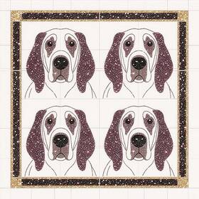 Hometitute Jitp2562024fl 10pcs 12x12 Inch Brown Hound Dog Pattern Decorative Floor Tiles Pe