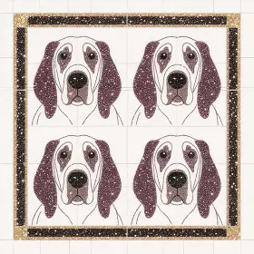 Jitp2562024fl Hometitute 10pcs 12x12 Inch Brown Hound Dog Pattern Decorative Floor Tiles Pe
