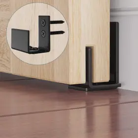 Homlxclx 734830028650 Matte Black Floor Guide Wall Mounted Roller Adjustable Fit Distance With Hard