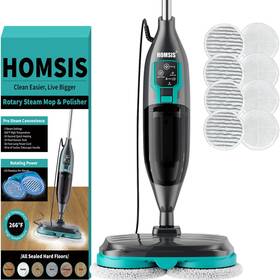 Homsis Smp-97046 Steam Mop Floor Steamer Scrubber Hardwood Tile Laminate And Vinyl Hard Surfa