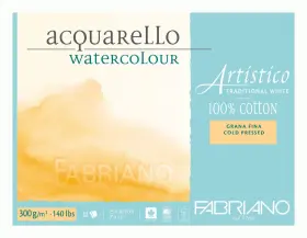 30012330 Honsell Fabriano Artistico 140 Lb. Cold Press 20 Sheet Block 9x12 Inch - Traditional White