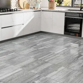 Hotdecor 751501541676 Grey Peel And Stick Vinyl Floor Tiles Waterproof V