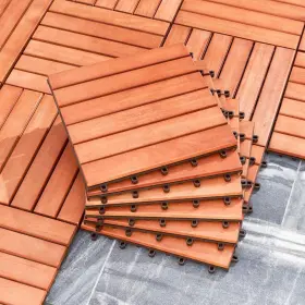 Ling10211 Hotebike 12 Inch X 6-slat Interlocking Wooden Deck Tile In Reddish Brown Set Of 10 Ling10211 Hotebike 12 Inch X 6-slat Interlocking Wooden Deck Tile In Reddish Brown Set Of 10