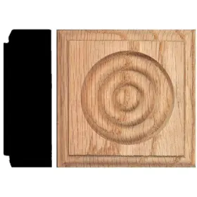 House Of Fara 043559910253 7/8 Inch X 2-1/2 Oak Rosette Block House Of Fara 043559910253 7/8 Inch X 2-1/2 Oak Rosette Block
