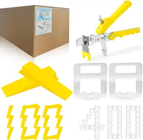 Hreleskt 313105487417 Tile Leveling System 1/16 Inch 1.5mm Kit - 400pcs Spacers Clips 100pcs Reus