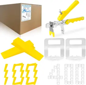 Hreleskt 445011117126 Tile Leveling System 1/8 Inch 3mm Kit - 400pcs Spacer Clips 100pcs Reusabl