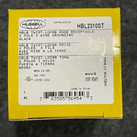 Hbl2310st Hubbell Nema L5-20r Twist Lock Receptacle 20a 125v