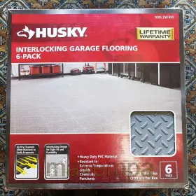 Hdtrp6dg Husky Gray 18x18in Thick Pvc Interlocking Flooring Tiles 6-pack 13.95 Sq Ft
