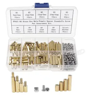 M3200nntz Hvazi M3 Brass Hex Spacer Standoffs Screw Nut Assortment Assorted