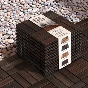 B0d17m79ch Idzo Interlocking Deck Tiles - 10pcs Waterproof Acacia Wood Patio Floorin