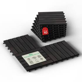 Idzo P9go Interlocking Deck Tiles 9.6 Sqft 10pcs Waterproof Acacia Wood Patio Til