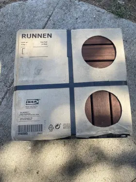 902.342.26 Ikea Runnen Outdoor Decking Solid Wood Brown 9 Sq. Ft. Pack - New