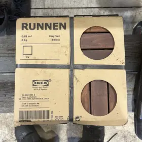 Aa-1966834-2 Ikea Runnen Interlocking Outdoor Wood-look Floor Tiles Brown 30x30cm 9pk