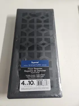 Rg3466 Imperial 063467887775 Cast Iron Floor Register Matte Black 4 Inch X 10 New