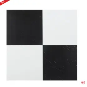 Ftvso10320 Importing Co. Inc 12 Inch X12 Peel And Stick Vinyl Floor Tiles - 20 Sq. Ft. Black White