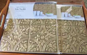 Nh2987 In Home 091212331846 2 New Packs Inhome Chelsea Bronze Faux Metallic Peel And Stick Tiles