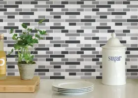 Nh2362 In Home 6 Packs Of 4 Smoked Glass Peel Backsplash Tile And Stick Total 24 Sheets