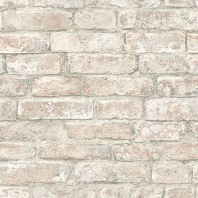 In Home Nhs3708 White Washed Denver Brick Peel And Stick Wallpaper Brown