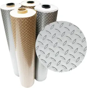 Inc. 313031839885 Diamond Plate Metallic Pvc Flooring