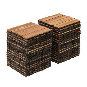 Rehn-8479 Insyoforeverec Hardwood Interlocking Patio Deck Tiles 12 Inch Pack Of 36 Waterproof