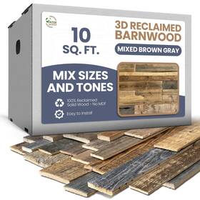 Interwood 679523007102 Inter-wood 3d Reclaimed Barnwood Wall Planks - Vintage Barnw