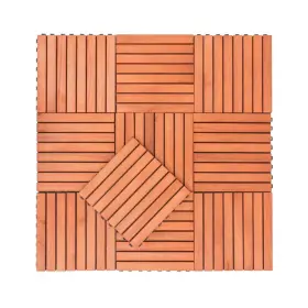 H2sa11ot043 Itopfox 11 Inch X 8-slat Reddish Brown Wood Interlocking Deck Tile Covering For