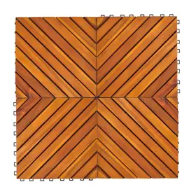 12-diagonal Itopfox H2sa11ot047 11 Inch X Slat Brown Acacia Interlocking Deck Tile Of