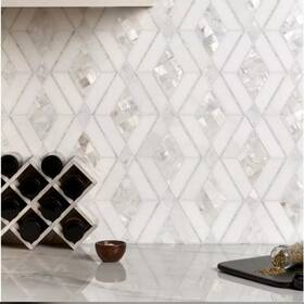 Ivy Hill Ext3rd109102 Tile Benes White 10in X Polished Marble Pearl Wall Mosaic 0.69
