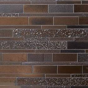 Ivy Hill Tile 313051692637 Deco Lava Ledger Bronze 23.74 Inch X 11.45 Metallic Stone Wall Mosaic Ti