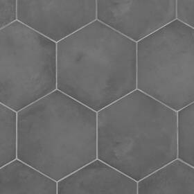 Ivy Hill Tile 445050399385 Dash Charcoal Black 8.5 Inch X 9.84 Matte Hexagon Porcelain Floor And Wall Ti
